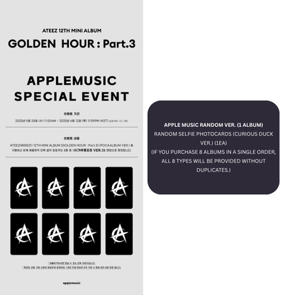 [PRE-ORDER] [POB Selectable] ATEEZ - 12th Mini Album GOLDEN HOUR : Part.3 (POCAALBUM)