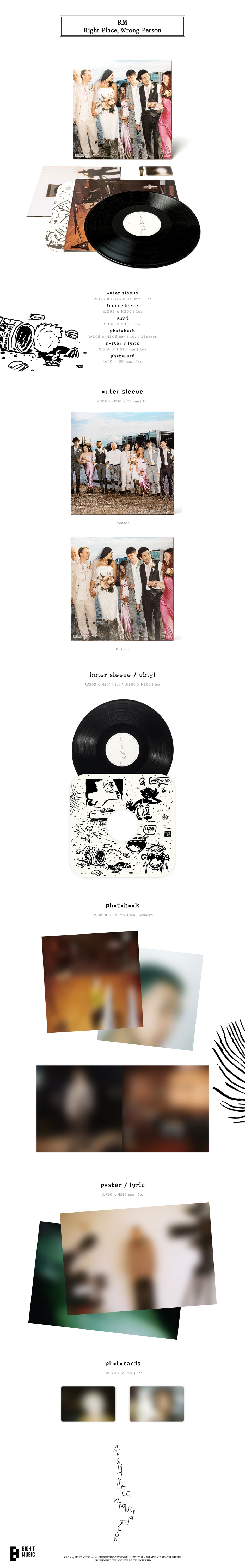 [PRE-ORDER] RM - 2nd solo Album Right Place, Wrong Person (LP)