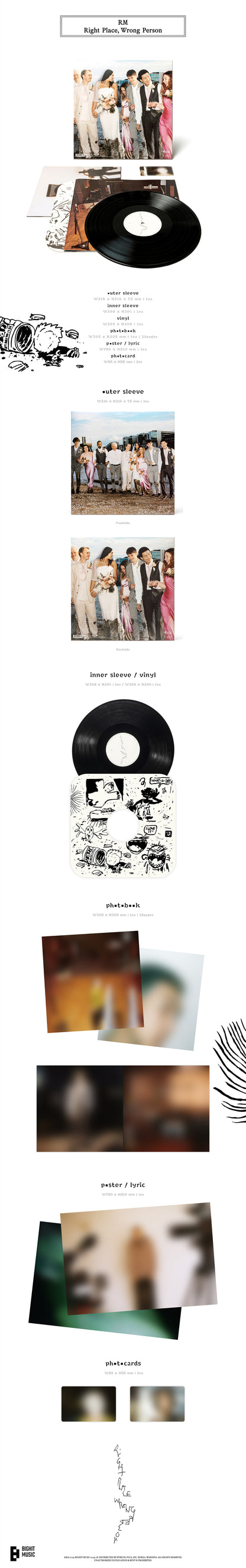 [PRE-ORDER] RM - 2nd solo Album Right Place, Wrong Person (LP)