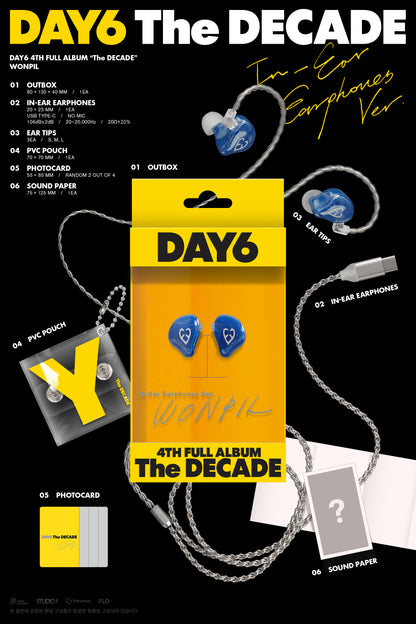[PRE-ORDER] DAY6 - 4th Full Album The DECADE (In-Ear Earphones Ver.) (Random Ver.)