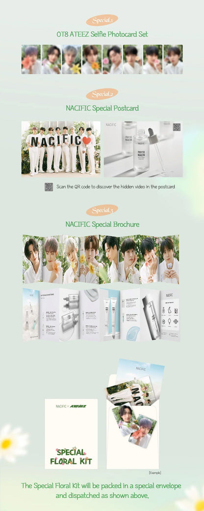 ATEEZ X NACIFIC FLOWERING DAY PHOTOCARD R1 OT8 SET